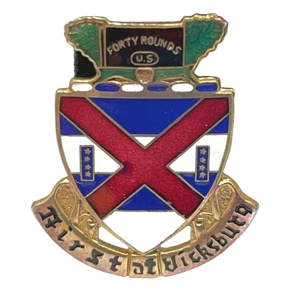 13th Infantry Regiment First At Vicksburg DI Unit Crest Forty Rounds US Army Pin - Picture 1 of 6